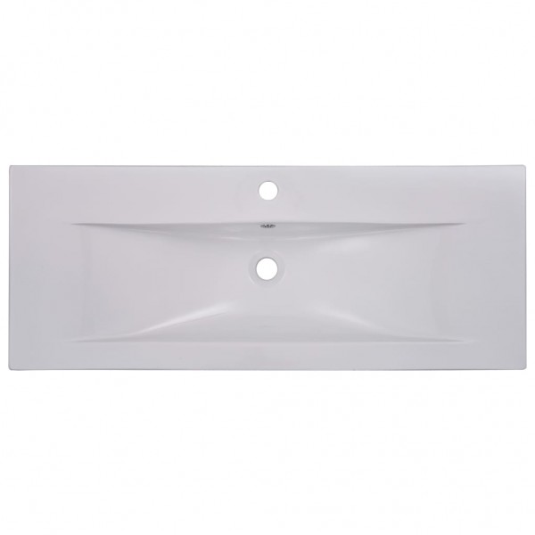 Lavabo encastrado de cerámica blanco 101x39.5x18.5 cm M 4