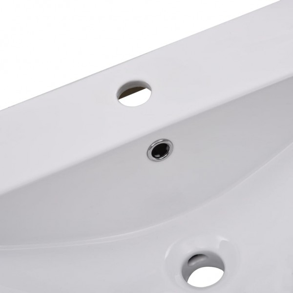 Lavabo encastrado de cerámica blanco 101x39.5x18.5 cm M 5
