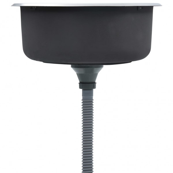 Fregadero de cocina con colador y sifón de acero inoxidable M 4