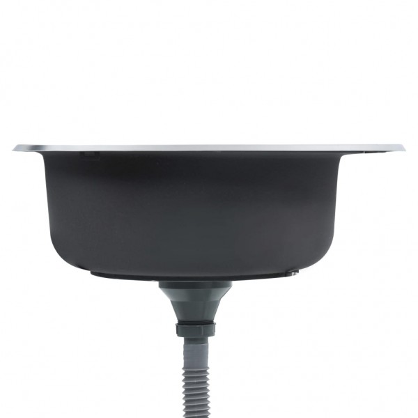 Fregadero de cocina con colador y sifón de acero inoxidable M 3