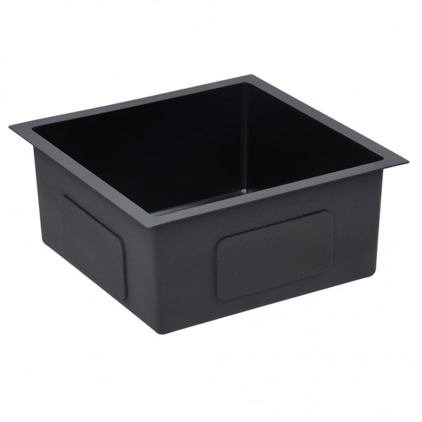 Fregadero de cocina hecho a mano acero inoxidable negro M 4