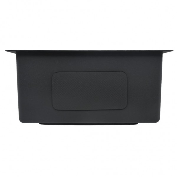 Fregadero de cocina hecho a mano acero inoxidable negro M 5