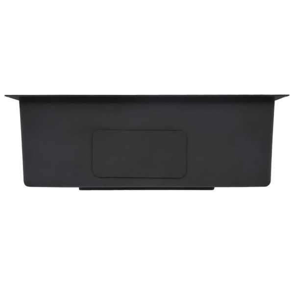 Fregadero de cocina hecho a mano acero inoxidable negro M 5