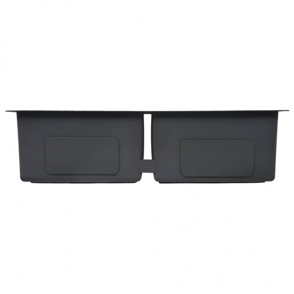 Fregadero de cocina hecho a mano acero inoxidable negro M 5