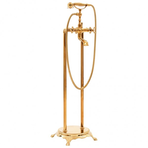 Grifo para bañera de pie acero inoxidable dorado 99.5 cm D