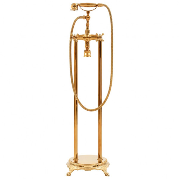 Grifo para bañera de pie acero inoxidable dorado 99.5 cm M 2