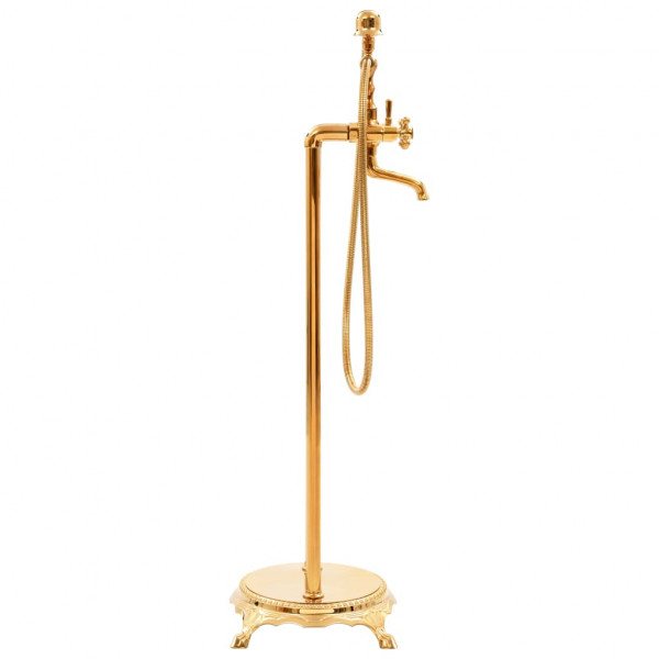 Torneira de pé para banheira aço inoxidável 99.5 cm dourado M 3
