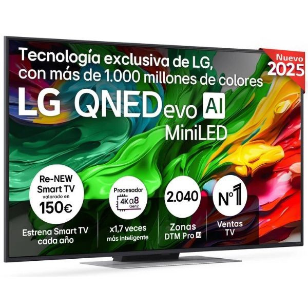Smart TV LG 55" QNED EVO 4K UHD 55QNED87A6B negro M 3