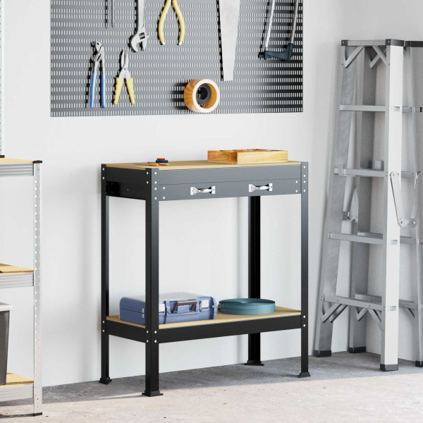 Bancos de Trabajo Negro 81 x 41 x 145 cm Madera de ingeniería D
