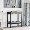 Bancos de Trabajo Negro 81 x 41 x 145 cm Madera de ingeniería 1