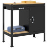 Bancos de Trabajo Negro 81 x 41 x 145 cm Madera de ingeniería 3