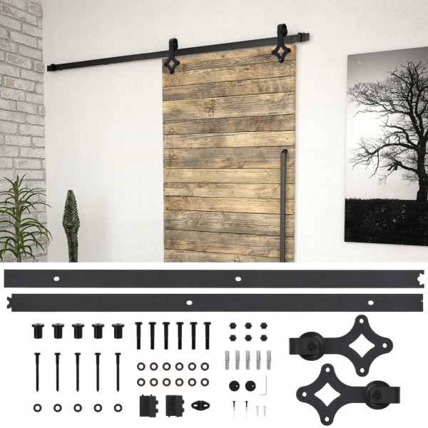 Kit de herrajes para puertas correderas SKIEN acero negro 200cm D