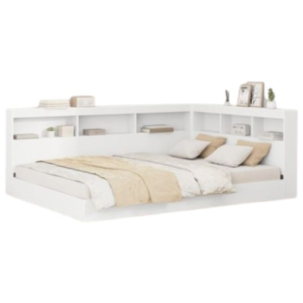 Cabecera de almacenamiento Blanco 150 cm Madera contrachapada D