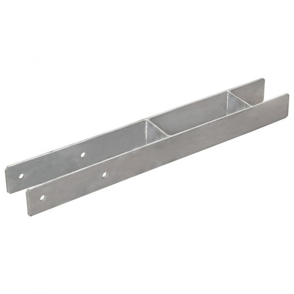 Anclajes de valla 6 uds acero galvanizado plateado 7x6x60 cm M 2