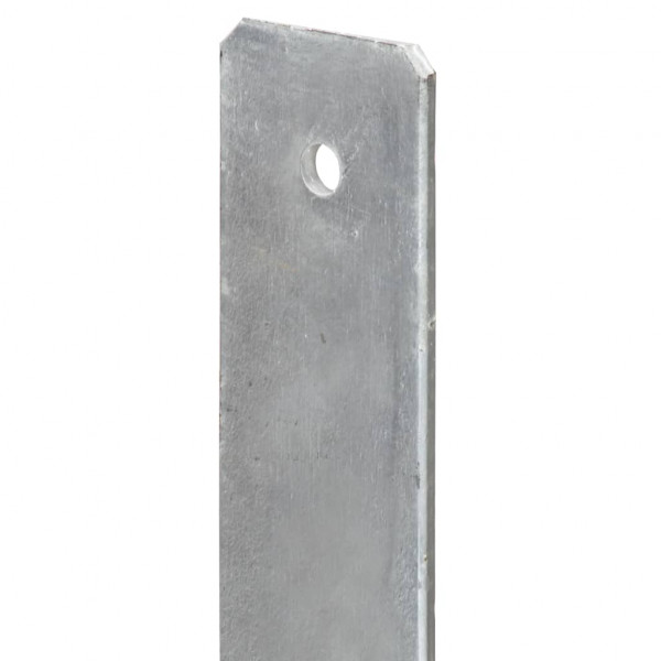 Anclajes de valla 6 uds acero galvanizado plateado 7x6x60 cm M 5