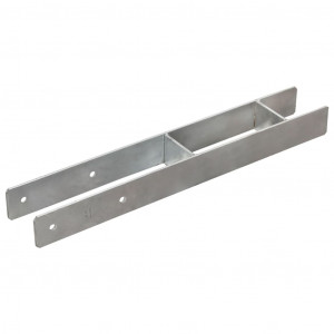 Âncoras de vedação 2 pcs 8x6x60 cm aço galvanizado prateado H