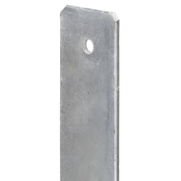 Anclajes de valla 6 uds acero galvanizado plateado 9x6x60 cm M 5