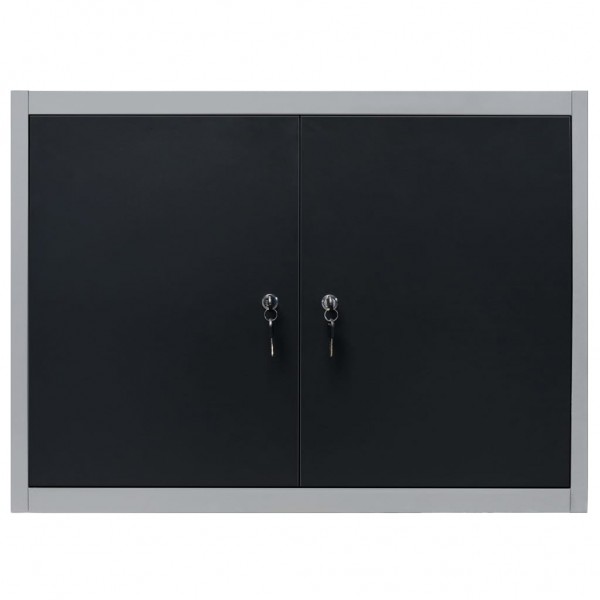 Armario de herramientas de pared industrial metal gris y negro M 3