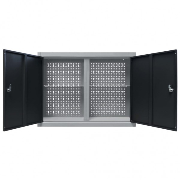 Armario de herramientas de pared industrial metal gris y negro M 5