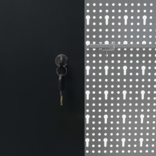 Armario de herramientas de pared industrial metal gris y negro M 3