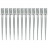 Estacas de enterrar 12 pcs 7x7x75 cm aço galvanizado prateado 1