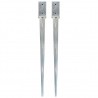 Picas de tierra 2 uds acero galvanizado plateado 7x7x90 cm 1