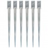 Estacas de enterrar 6 pcs 7x7x90 cm aço galvanizado prateado 1