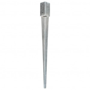 Estacas de enterrar 12 pcs 7x7x90 cm aço galvanizado prateado H