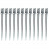 Estacas de enterrar 12 pcs 8x8x91 cm aço galvanizado prateado 1