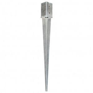 Estacas de enterrar 12 pcs 8x8x91 cm aço galvanizado prateado H