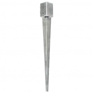 Estacas de enterrar 6 pcs 9x9x90 cm aço galvanizado prateado H