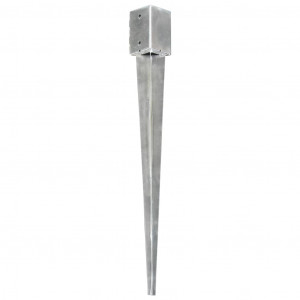 Estacas de enterrar 12 pcs 9x9x90 cm aço galvanizado prateado H