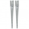 Estacas de solo 2 peças aço galvanizado prata 10x10x76 cm 1