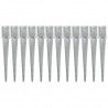 Picas de tierra 12 uds acero galvanizado plateado 10x10x76 cm 1