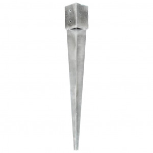 Picas de tierra 6 uds acero galvanizado plateado 12x12x89 cm H