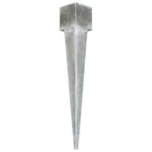 Picas de tierra 6 uds acero galvanizado plateado 14x14x91 cm H