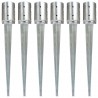 Estacas de enterrar 6 pcs 10x76 cm aço galvanizado prateado 1