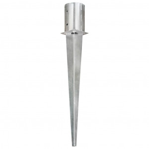 Estacas de enterrar 6 pcs 10x76 cm aço galvanizado prateado H