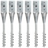 Estacas de enterrar 6 pcs 7x7x56 cm aço galvanizado prateado 1
