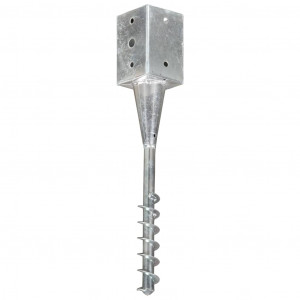 Picas de tierra 2 unidades acero galvanizado plateado 9x9x56 cm H