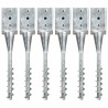 Estacas de enterrar 6 pcs 9x9x56 cm aço galvanizado prateado 1