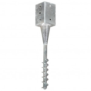 Estacas de enterrar 6 pcs 9x9x56 cm aço galvanizado prateado H