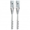 Estacas de enterrar 2 pcs 10x10x57 cm aço galvanizado prateado 1