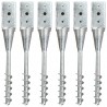 Estacas de enterrar 6 pcs 10x10x57 cm aço galvanizado prateado 1