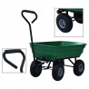 Carrito de mano basculante para jardín 300 kg 75 L verde 1