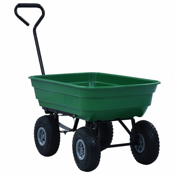 Carrinho de mão basculante para jardim 300 kg 75 L verde M 2