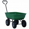 Carrito de mano basculante para jardín 300 kg 75 L verde 2