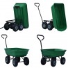 Carrito de mano basculante para jardín 300 kg 75 L verde 3