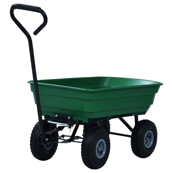 Carrito de mano basculante para jardín 300 kg 75 L verde M 4