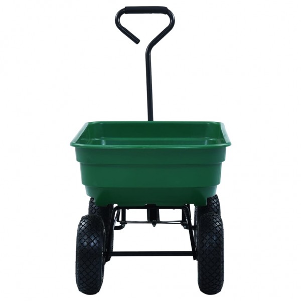 Carrito de mano basculante para jardín 300 kg 75 L verde M 5